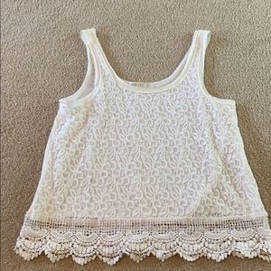 White lace tank